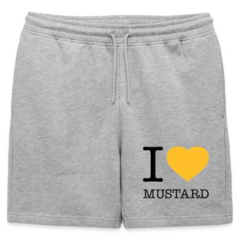 I LOVE MUSTARD - Short de survêtement homme premium - gris chiné - Devant - AI Model Male 178 light (178cm)