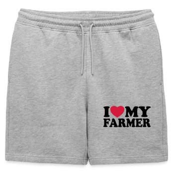 I love my farmer - Short de survêtement homme premium - gris chiné - Devant - AI Model Male 178 light (178cm)