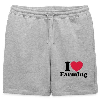 I love farming - Short de survêtement homme premium - gris chiné - Devant - AI Model Male 178 light (178cm)