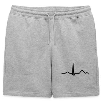 Herzschlag - Männer Premium Organic Sweatshorts - Grau meliert - Vorne - AI Model Male 178 light (178cm)