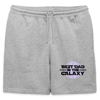 Le meilleur papa dans la galaxie - Short de survêtement homme premium - gris chiné - Devant - AI Model Male 178 light (178cm)