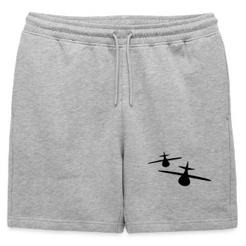 Deux avions - Short de survêtement homme premium - gris chiné - Devant - AI Model Male 178 light (178cm)