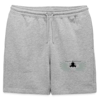 Helikopter mit Flügeln - Männer Premium Organic Sweatshorts - Grau meliert - Vorne - AI Model Male 178 light (178cm)