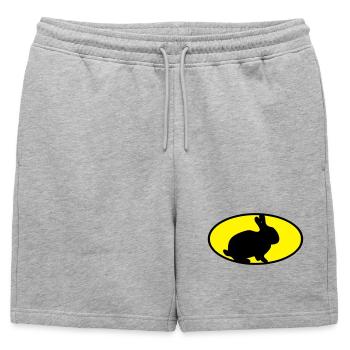 Logo lapin - Short de survêtement homme premium - gris chiné - Devant - AI Model Male 178 light (178cm)