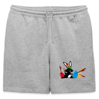 Lapin de Pâques avec un arc et une flèche - Short de survêtement homme premium - gris chiné - Devant - AI Model Male 178 light (178cm)
