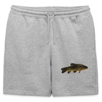carpe (poisson) - Short de survêtement homme premium - gris chiné - Devant - AI Model Male 178 light (178cm)