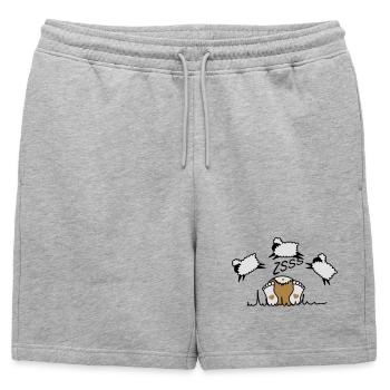 La compter les moutons - Short de survêtement homme premium - gris chiné - Devant - AI Model Male 178 light (178cm)
