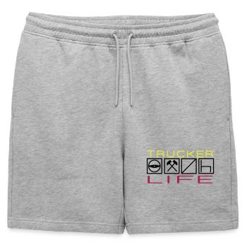 Vie de camionneur,Chauffeur professionnel,Chauffeur longue distance - Short de survêtement homme premium - gris chiné - Devant - AI Model Male 178 light (178cm)