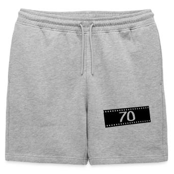 Film négatif-70 ans - Short de survêtement homme premium - gris chiné - Devant - AI Model Male 178 light (178cm)