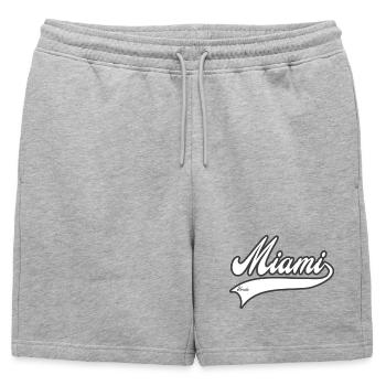 Miami Florida typographie style baseball college - Short de survêtement homme premium - gris chiné - Devant - AI Model Male 178 light (178cm)