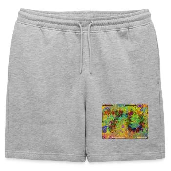70e anniversaire - Short de survêtement homme premium - gris chiné - Devant - AI Model Male 178 light (178cm)