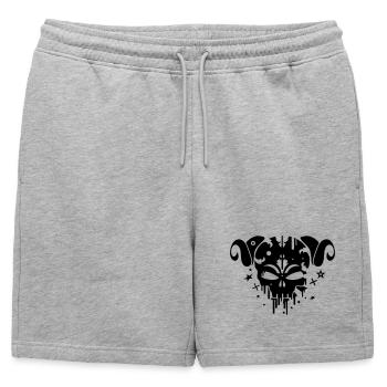 Le crâne Satyre - Short de survêtement homme premium - gris chiné - Devant - AI Model Male 178 light (178cm)