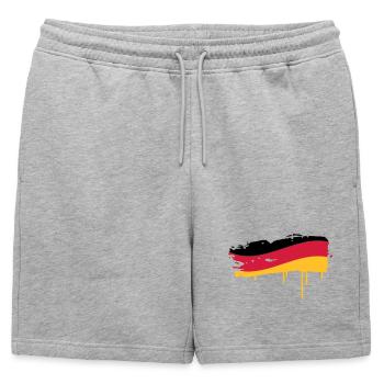 Allemagne flag peint avec un coup de pinceau - Short de survêtement homme premium - gris chiné - Devant - AI Model Male 178 light (178cm)