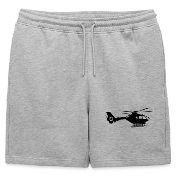 EC135 helicopter - Helicopter - Mens' Premium Organic Sweatshorts - heather grey - Front - AI Model Male 178 light (178cm)