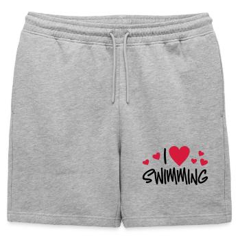 swim - Mens' Premium Organic Sweatshorts - heather grey - Front - AI Model Male 178 light (178cm)
