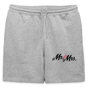 Tolles Design für das Brautpaar, Mr and Mrs - Männer Premium Organic Sweatshorts - Grau meliert - Vorne - AI Model Male 178 light (178cm)