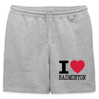 J'aime le badminton - Short de survêtement homme premium - gris chiné - Devant - AI Model Male 178 light (178cm)