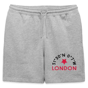 Londres - Short de survêtement homme premium - gris chiné - Devant - AI Model Male 178 light (178cm)