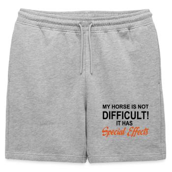 Cheval - Short de survêtement homme premium - gris chiné - Devant - AI Model Male 178 light (178cm)
