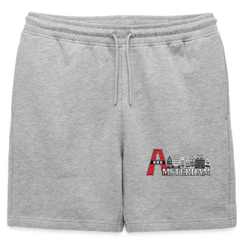 Amsterdam avec un grand A - Short de survêtement homme premium - gris chiné - Devant - AI Model Male 178 light (178cm)