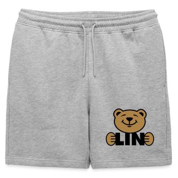 Berlin | Bär | Bearlin | Bear - Short de survêtement homme premium - gris chiné - Devant - AI Model Male 178 light (178cm)