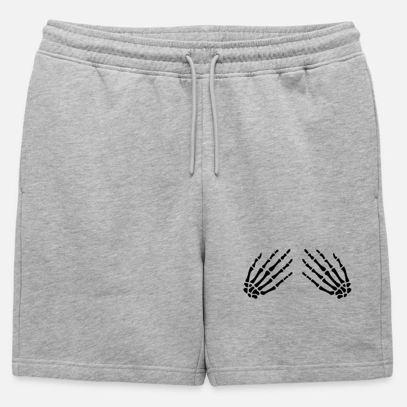 skelet_hand_vector - Männer Premium Organic Sweatshorts - Grau meliert