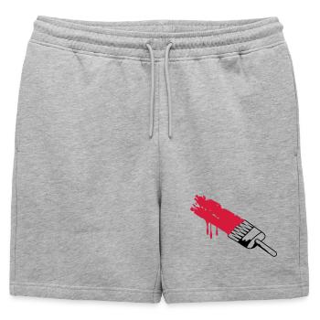 Une brosse avec des couleurs - Short de survêtement homme premium - gris chiné - Devant - AI Model Male 178 light (178cm)