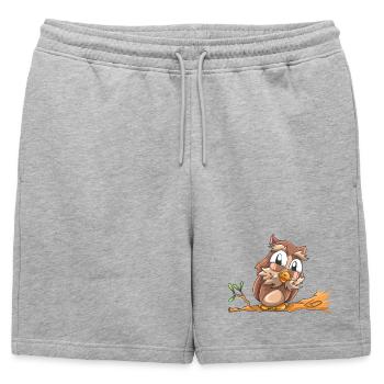 rire Chouette - Short de survêtement homme premium - gris chiné - Devant - AI Model Male 178 light (178cm)