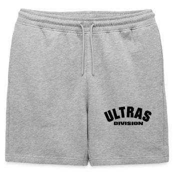 Ultras Division - Männer Premium Organic Sweatshorts - Grau meliert - Vorne - AI Model Male 178 light (178cm)