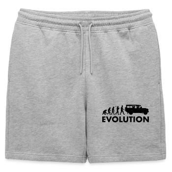 Defender 110 Evolution - Mens' Premium Organic Sweatshorts - heather grey - Front - AI Model Male 178 light (178cm)