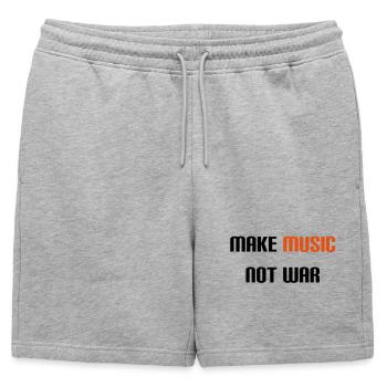 Make Music Not War (V) - Short de survêtement homme premium - gris chiné - Devant - AI Model Male 178 light (178cm)
