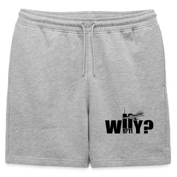WHY | NY | World Trade Center | 9/11 - Short de survêtement homme premium - gris chiné - Devant - AI Model Male 178 light (178cm)