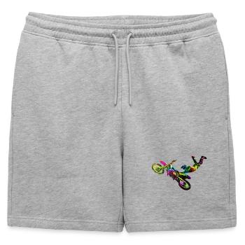 Motocross de couleur - Short de survêtement homme premium - gris chiné - Devant - AI Model Male 178 light (178cm)