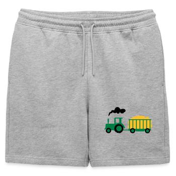 tracteur - Short de survêtement homme premium - gris chiné - Devant - AI Model Male 178 light (178cm)