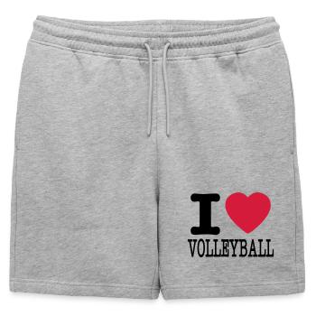 J'aime le volley-ball / j'aime la chemise de volleyball - Short de survêtement homme premium - gris chiné - Devant - AI Model Male 178 light (178cm)