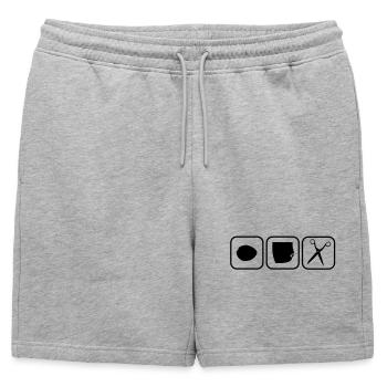 schnickschnack schnuck - Rock paper scissors - Mens' Premium Organic Sweatshorts - heather grey - Front - AI Model Male 178 light (178cm)