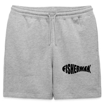 pêcheur à la ligne - Short de survêtement homme premium - gris chiné - Devant - AI Model Male 178 light (178cm)