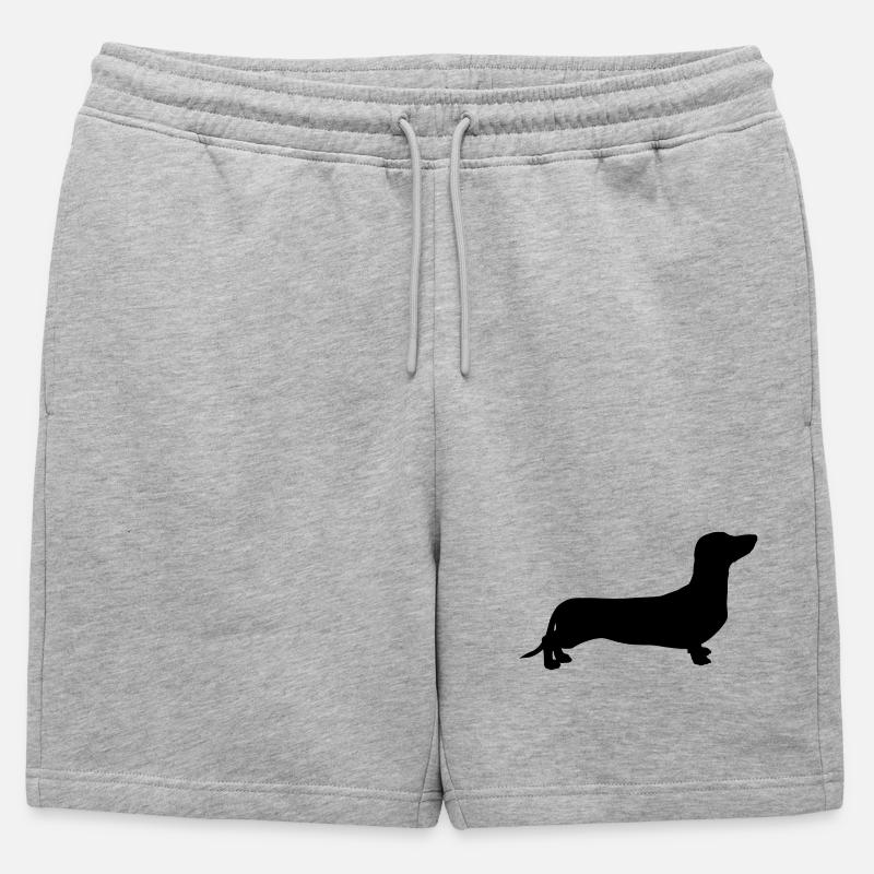 Dackel - Männer Premium Organic Sweatshorts - Grau meliert