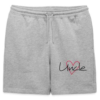 Uncle heart - Mens' Premium Organic Sweatshorts - heather grey - Front - AI Model Male 178 light (178cm)