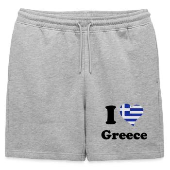 I love Greece - J'aime la Grèce - Short de survêtement homme premium - gris chiné - Devant - AI Model Male 178 light (178cm)