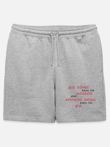good to hear - look bad - Mens' Premium Organic Sweatshorts - heather grey