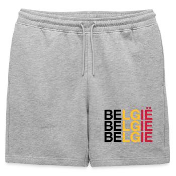 BELGIE Drapeau Belge - Belgique - Belgique 2024 - Short de survêtement homme premium - gris chiné - Devant - AI Model Male 178 light (178cm)