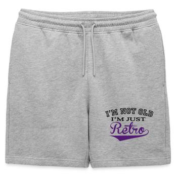 Not Old....Retro - 2 Colour - Männer Premium Organic Sweatshorts - Grau meliert - Vorne - AI Model Male 178 light (178cm)