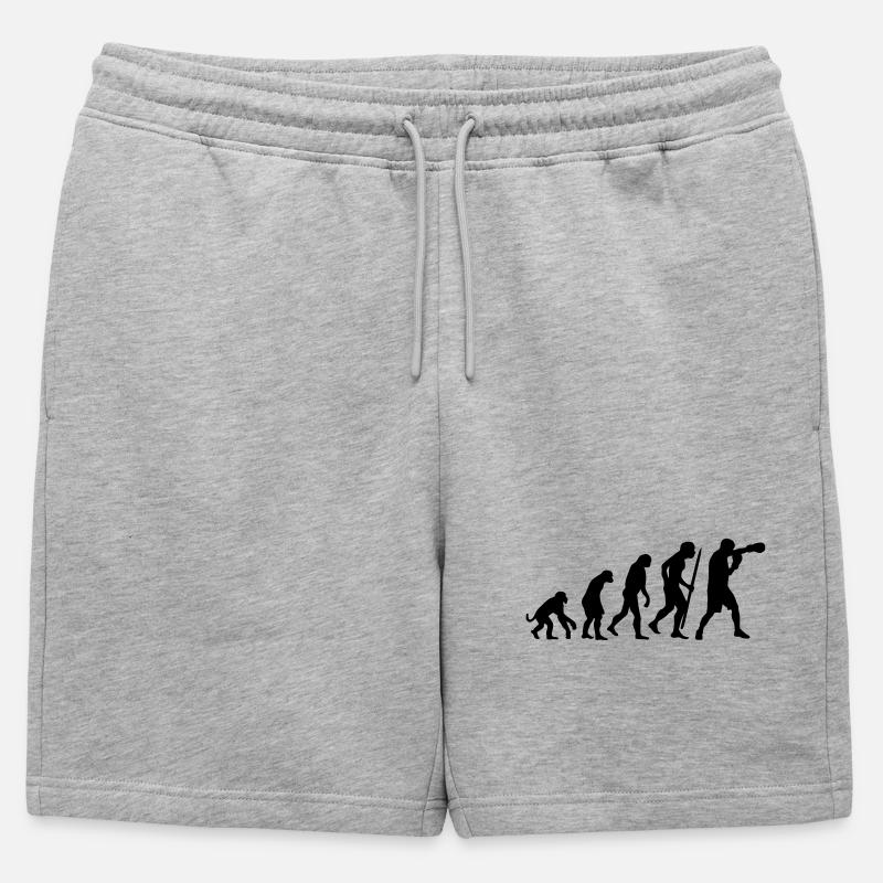 Evolution of boxing - Männer Premium Organic Sweatshorts - Grau meliert