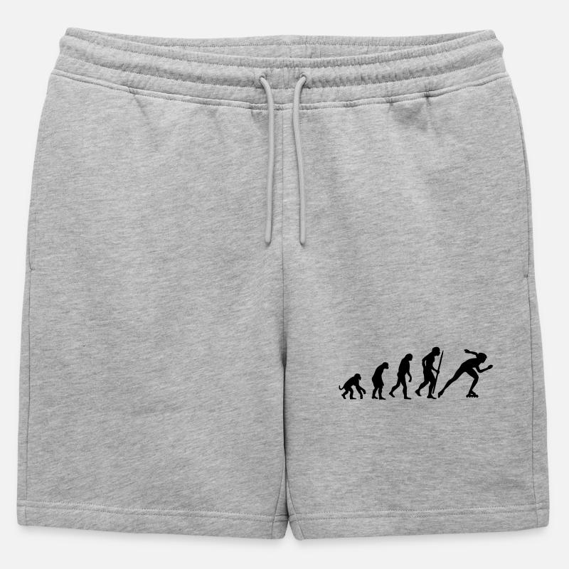 Evolution of inline speed skating - Männer Premium Organic Sweatshorts - Grau meliert