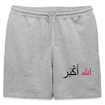 Allah Akbar - Short de survêtement homme premium - gris chiné - Devant - AI Model Male 178 light (178cm)