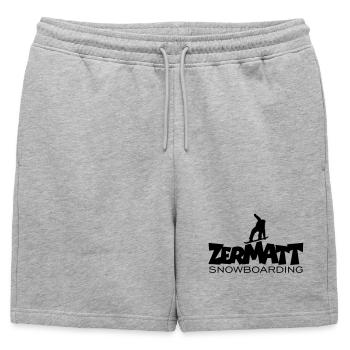 Zermatt Snowboarding - Short de survêtement homme premium - gris chiné - Devant - AI Model Male 178 light (178cm)