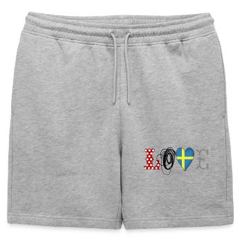 Amour Suède Noir - Short de survêtement homme premium - gris chiné - Devant - AI Model Male 178 light (178cm)