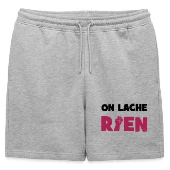 On lâche rien ! - Short de survêtement homme premium - gris chiné - Devant - AI Model Male 178 light (178cm)