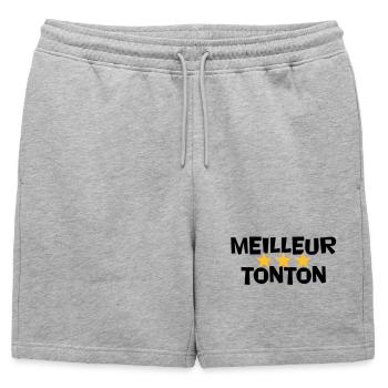 Best Uncle - Mens' Premium Organic Sweatshorts - heather grey - Front - AI Model Male 178 light (178cm)